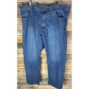 Silver Stone Mens Sz 48X32 Blue Jeans 100% Cotton 5 Pocket Style